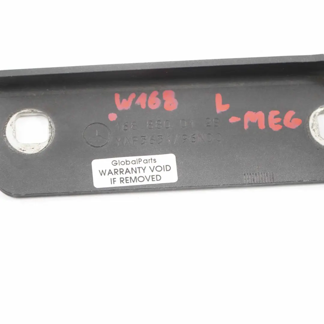 Charniere de Capot A Gauche Meteorgrau - 195 pour Mercedes W168 à propos du numéro de pièce A1688800228 Mercedes W168 Charniere de Capot A Gauche Meteorgrau - 195 - SKU A1688800128-MEG - Numéro de pièce A1688800228
