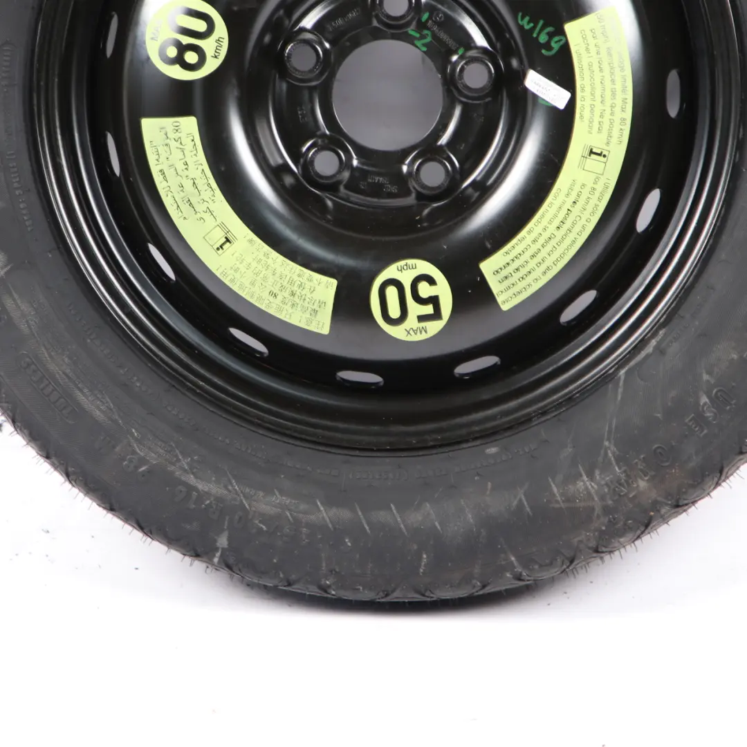  Ruota di scorta Mercedes W169 W245 Compact Acciaio R16 Pneumatico 125/90 - SKU A1694000802-2 - Numero di parte A1694000802
