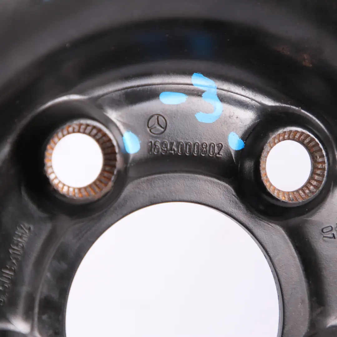 Ruota scorta compatta in acciaio R16 Pneumatico 125/90 per Mercedes W169 W245 con numero di parte A1694000802 Mercedes W169 W245 Ruota scorta compatta in acciaio R16 Pneumatico 125/90 - SKU A1694000802-3 - Numero di parte A1694000802