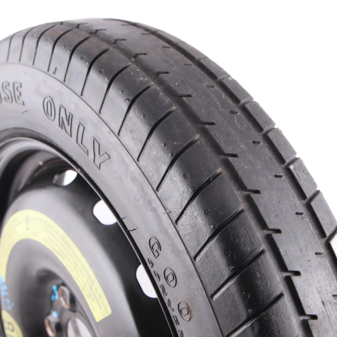 Spare Wheel Steel R16 Tyre 125/90 to Mercedes W169 W245 Compact with Part number A1694000802 Mercedes W169 W245 Compact Spare Wheel Steel R16 Tyre 125/90 - SKU A1694000802-3 - Part number A1694000802