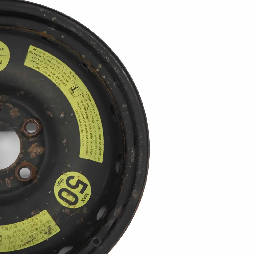 Rueda de repuesto compacta Acero 16'' 3,5J ET:32 para Mercedes W169 W245 con número de pieza A1694000802 Mercedes W169 W245 Rueda de repuesto compacta Acero 16'' 3,5J ET:32 - SKU A1694000802-4 - Número de pieza A1694000802