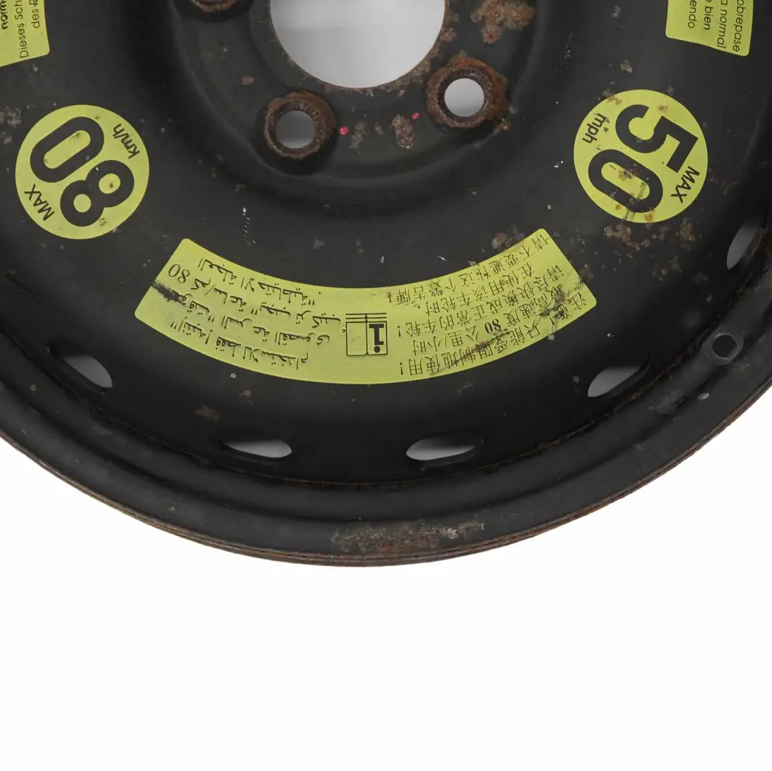 Rueda de repuesto compacta Acero 16'' 3,5J ET:32 para Mercedes W169 W245 con número de pieza A1694000802 Mercedes W169 W245 Rueda de repuesto compacta Acero 16'' 3,5J ET:32 - SKU A1694000802-4 - Número de pieza A1694000802