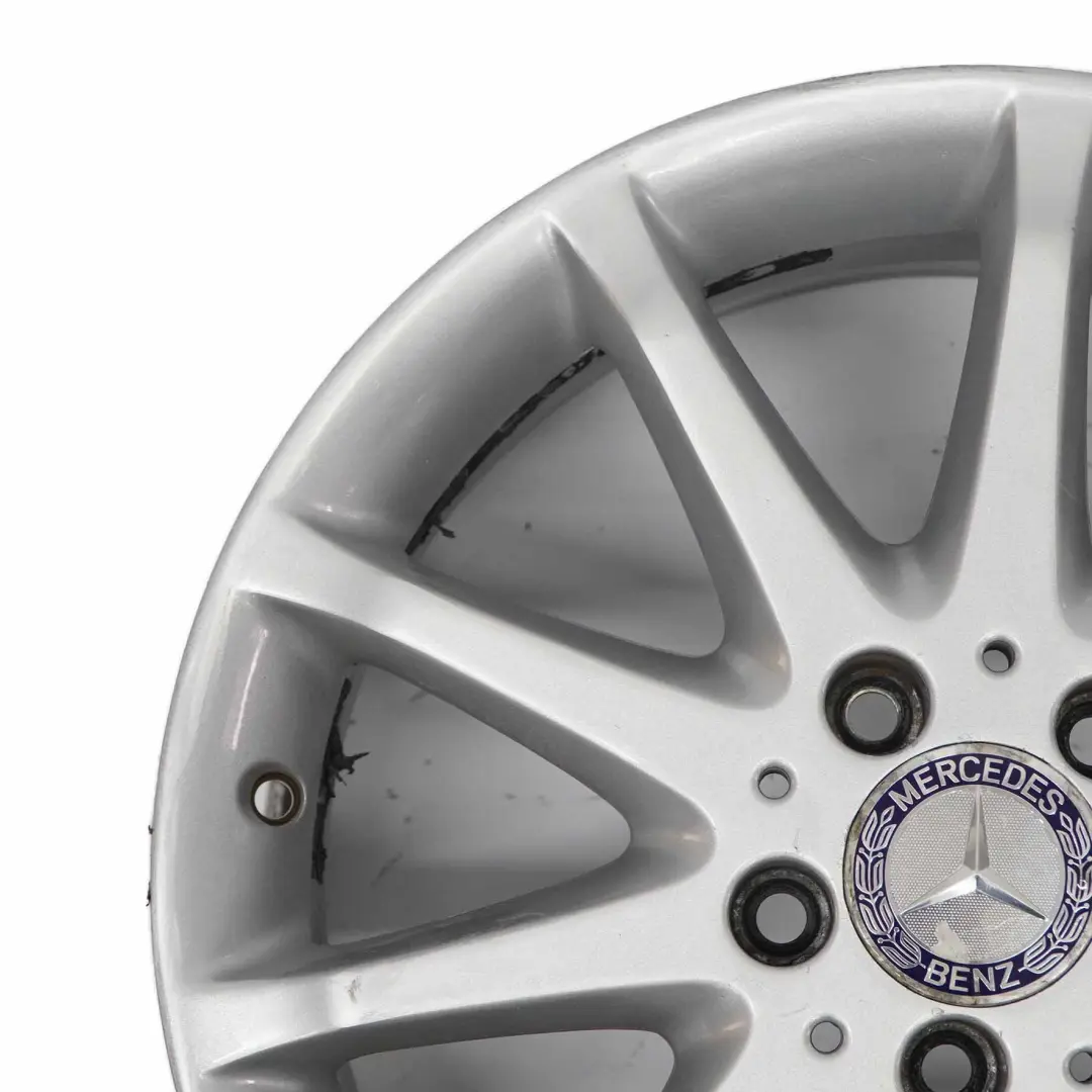 Alloy Wheel Rim 10-Spoke 17" ET:49 7J to Mercedes W245 Silver with Part number A1694010702 Mercedes W245 Silver Alloy Wheel Rim 10-Spoke 17" ET:49 7J - SKU A1694010702-4 - Part number A1694010702