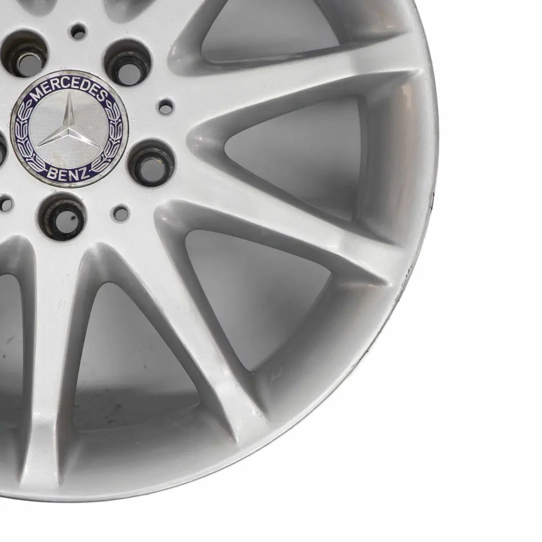 Alloy Wheel Rim 10-Spoke 17" ET:49 7J to Mercedes W245 Silver with Part number A1694010702 Mercedes W245 Silver Alloy Wheel Rim 10-Spoke 17" ET:49 7J - SKU A1694010702-4 - Part number A1694010702