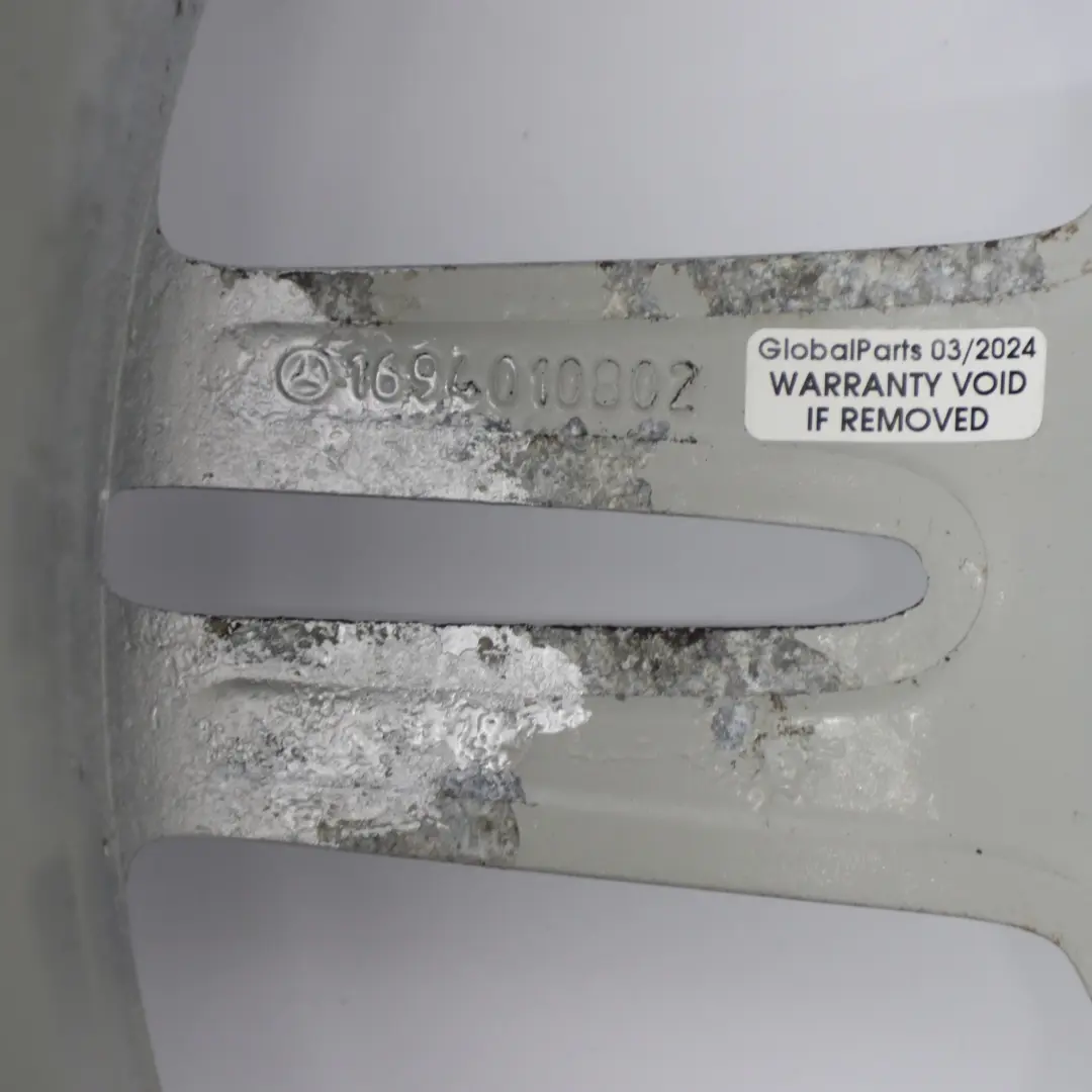 Alloy Wheel Rim 16" 6J ET:46 to Mercedes W169 Silver with Part number A1694010802 Mercedes W169 Silver Alloy Wheel Rim 16" 6J ET:46 - SKU A1694010802-1 - Part number A1694010802