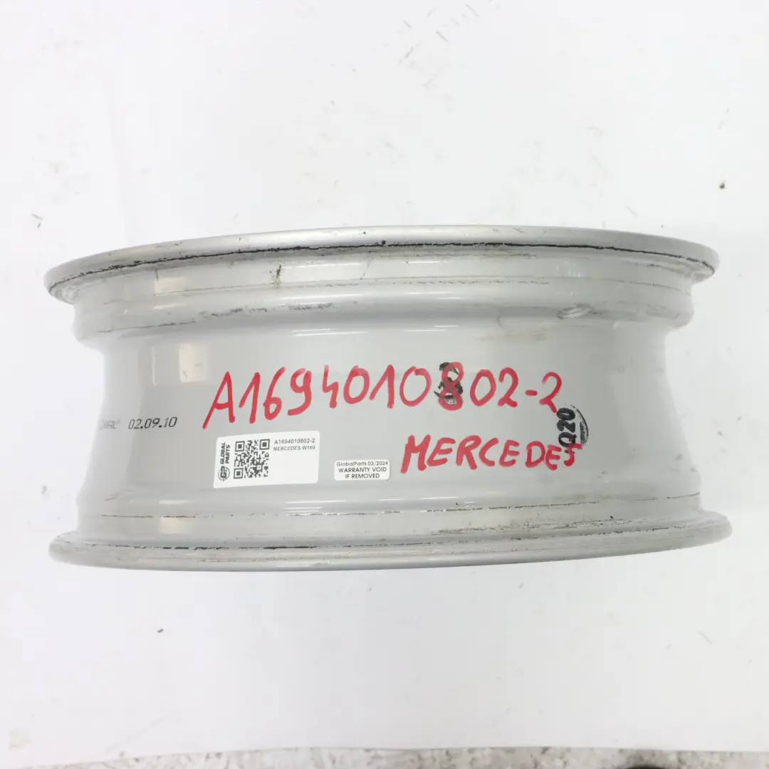 Alloy Wheel Rim 16" 6J ET:46 to Mercedes W169 Silver with Part number A1694010802 Mercedes W169 Silver Alloy Wheel Rim 16" 6J ET:46 - SKU A1694010802-2 - Part number A1694010802