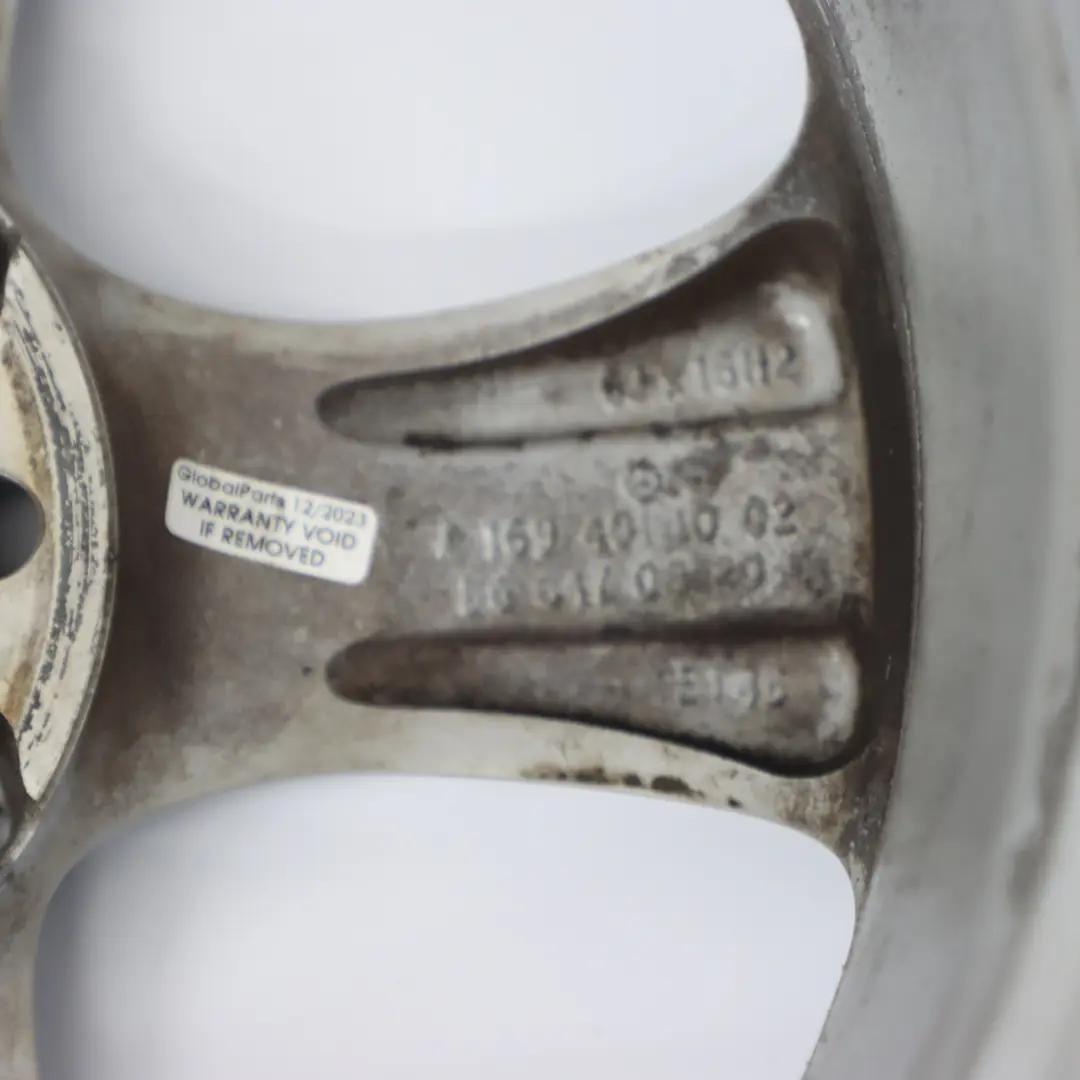 Mercedes W169 W245 Silver Alloy Wheel Rim 16" 6J ET:46 - SKU A1694011002-4 - Part number A1694011002