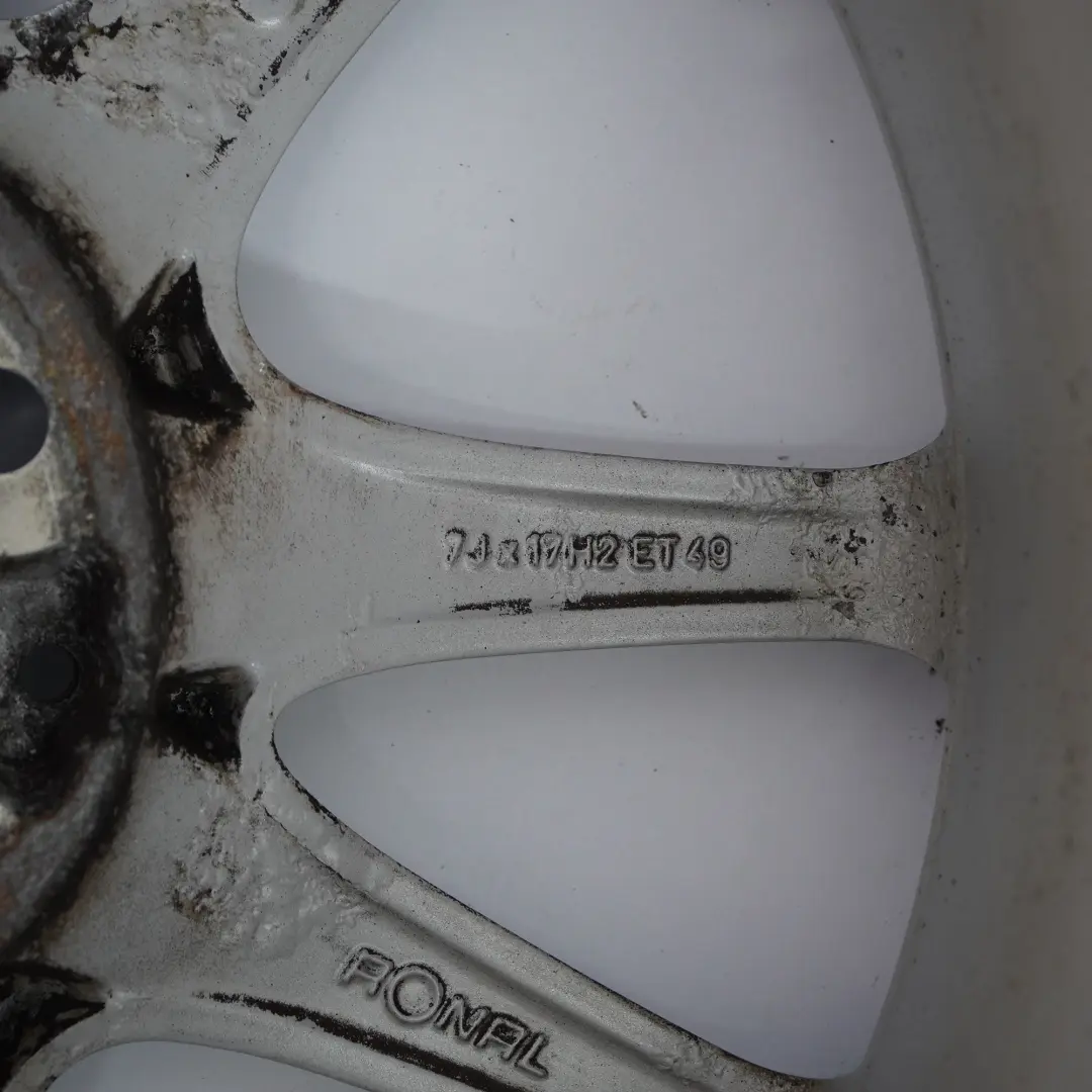 Rim Mercedes W169 W245 Silver Alloy 17" 7J ET:49 to Wheel with Part number A1694012602 Wheel Rim Mercedes W169 W245 Silver Alloy 17" 7J ET:49 - SKU A1694012602-4 - Part number A1694012602