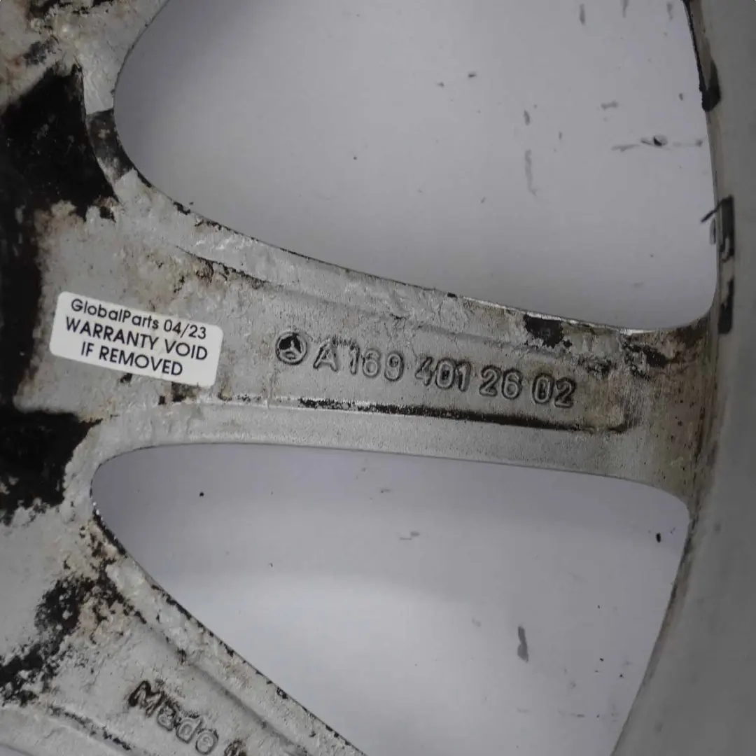 Rim Mercedes W169 W245 Silver Alloy 17" 7J ET:49 to Wheel with Part number A1694012602 Wheel Rim Mercedes W169 W245 Silver Alloy 17" 7J ET:49 - SKU A1694012602-4 - Part number A1694012602