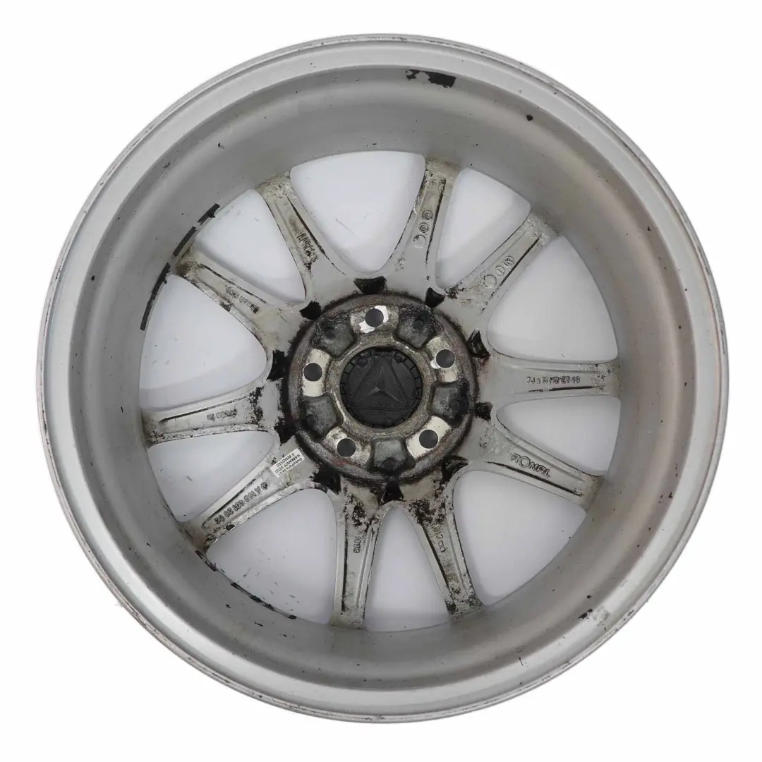 Rim Mercedes W169 W245 Silver Alloy 17" 7J ET:49 to Wheel with Part number A1694012602 Wheel Rim Mercedes W169 W245 Silver Alloy 17" 7J ET:49 - SKU A1694012602-4 - Part number A1694012602