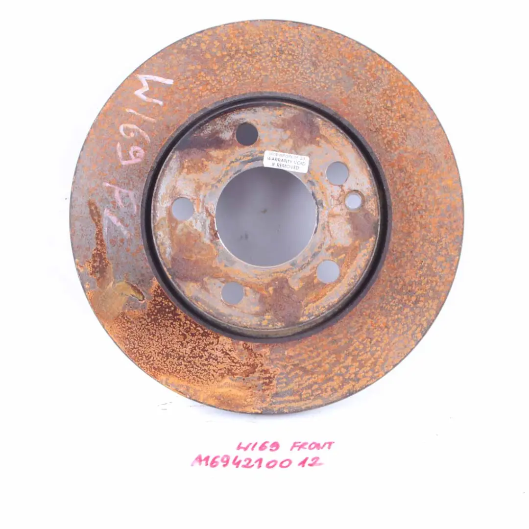Brake Disc Mercedes W169 Front Left Right N/O/S Wheel Brake Disc to with Part number A1694210012 Brake Disc Mercedes W169 Front Left Right N/O/S Wheel Brake Disc - SKU A1694210012 - Part number A1694210012