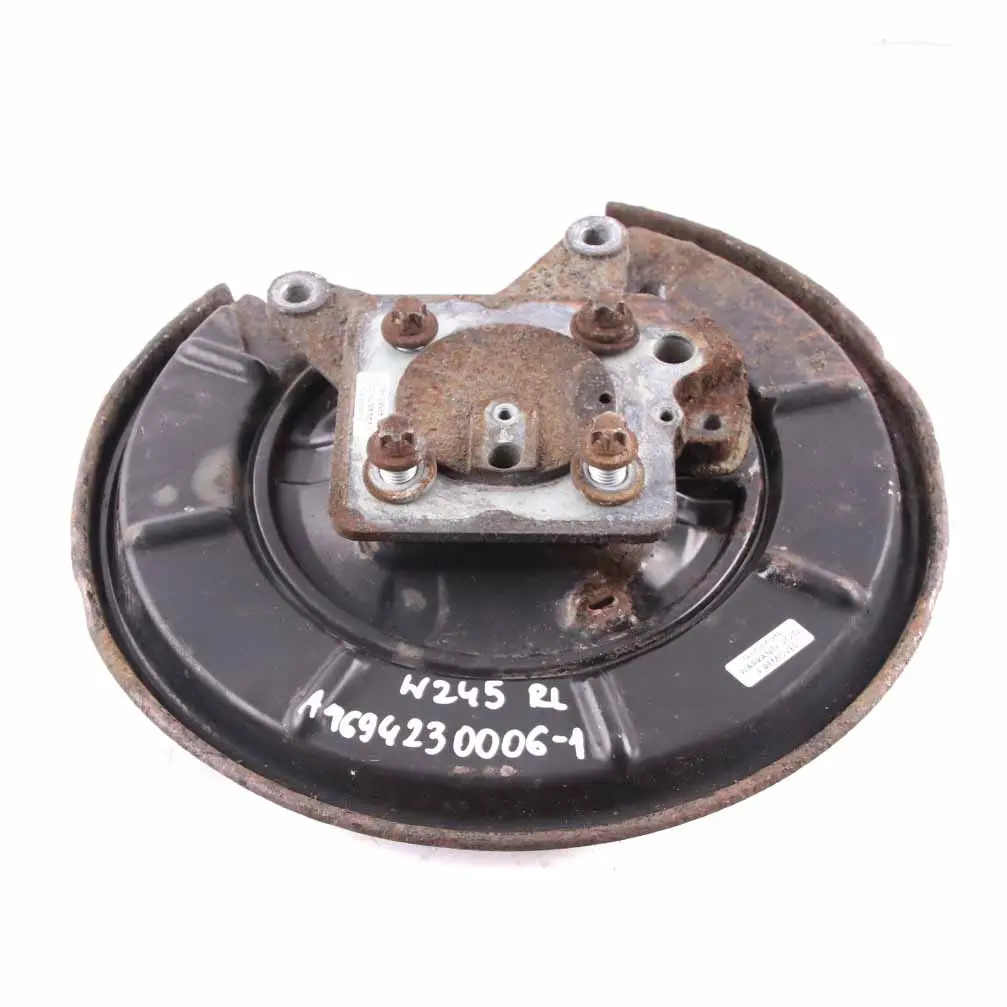 Portacubos Rueda Soporte Freno Trasero Izquierdo para Mercedes W169 W245 con número de pieza A1694230006 Mercedes W169 W245 Portacubos Rueda Soporte Freno Trasero Izquierdo - SKU A1694230006-1 - Número de pieza A1694230006