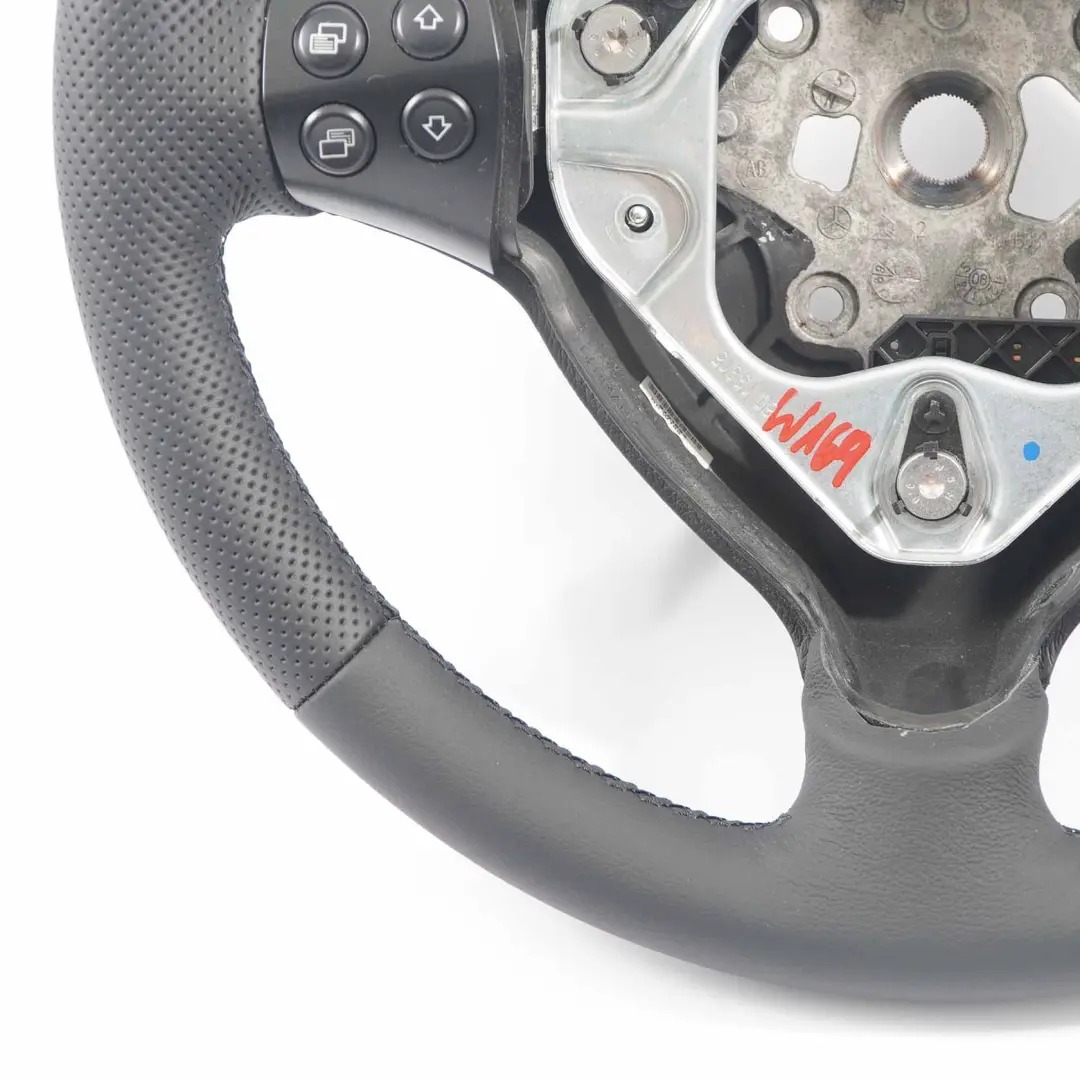 Leather Steering Wheel with Black Threads to Mercedes W169 NEW with Part number A1694600203 Mercedes W169 NEW Leather Steering Wheel with Black Threads - SKU A1694600203-1 - Part number A1694600203