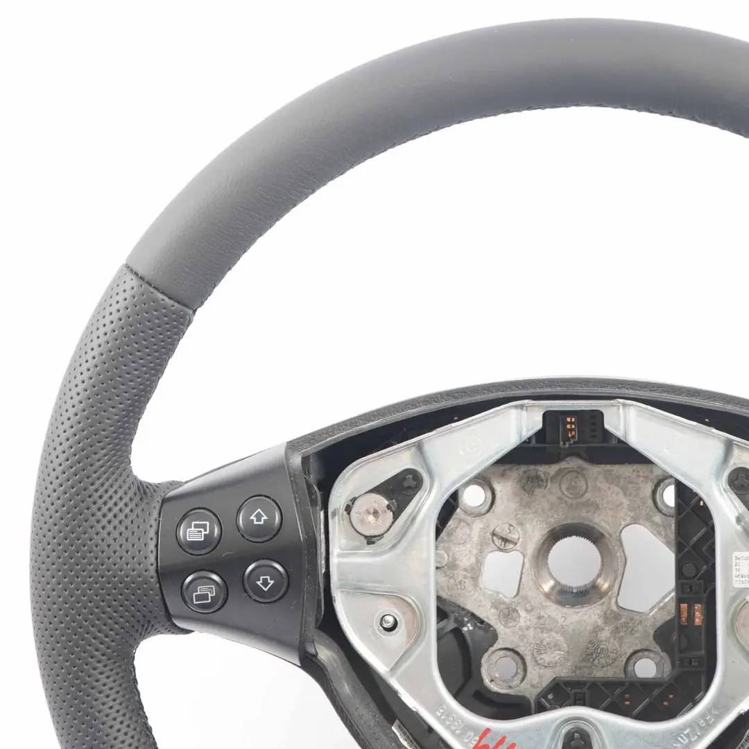 Leather Steering Wheel with Black Threads to Mercedes W169 NEW with Part number A1694600203 Mercedes W169 NEW Leather Steering Wheel with Black Threads - SKU A1694600203-1 - Part number A1694600203