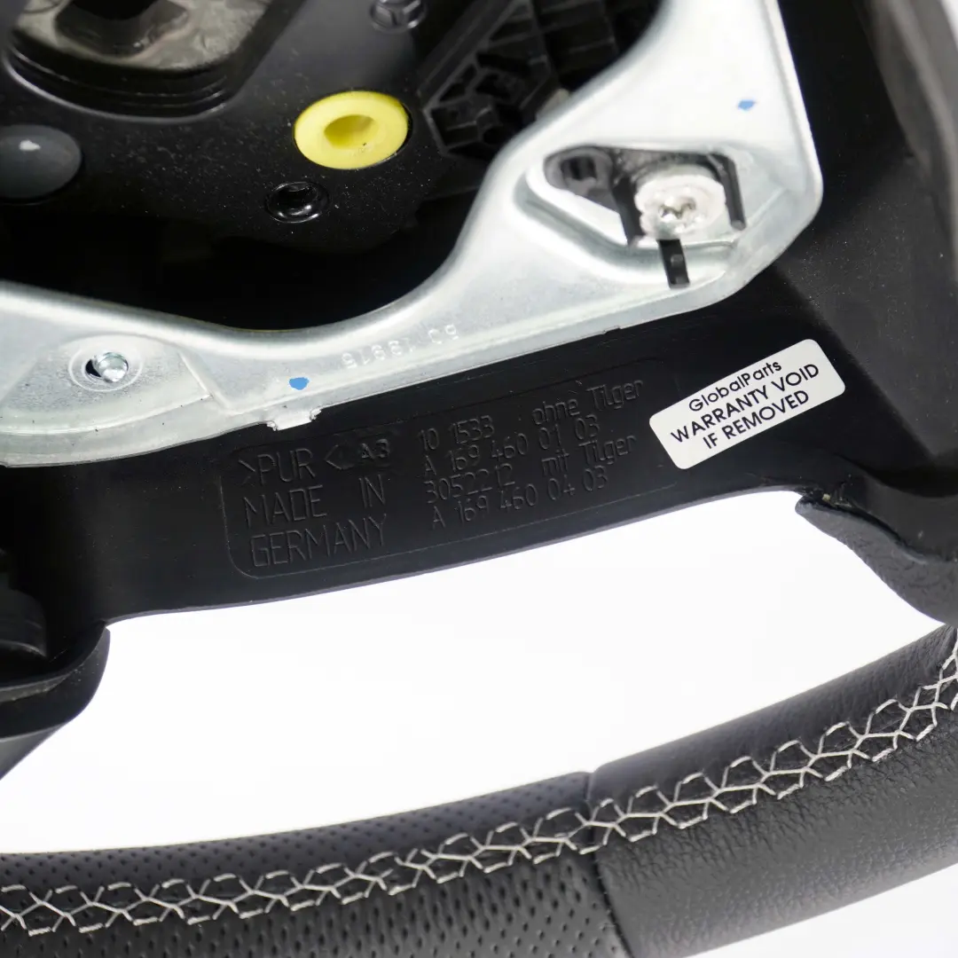 Mercedes-Benz A-Class W169 NEW Black Leather Steering Wheel with White Threads to with Part number A1694600403 Mercedes-Benz A-Class W169 NEW Black Leather Steering Wheel with White Threads - SKU A1694600403-3 - Part number A1694600403