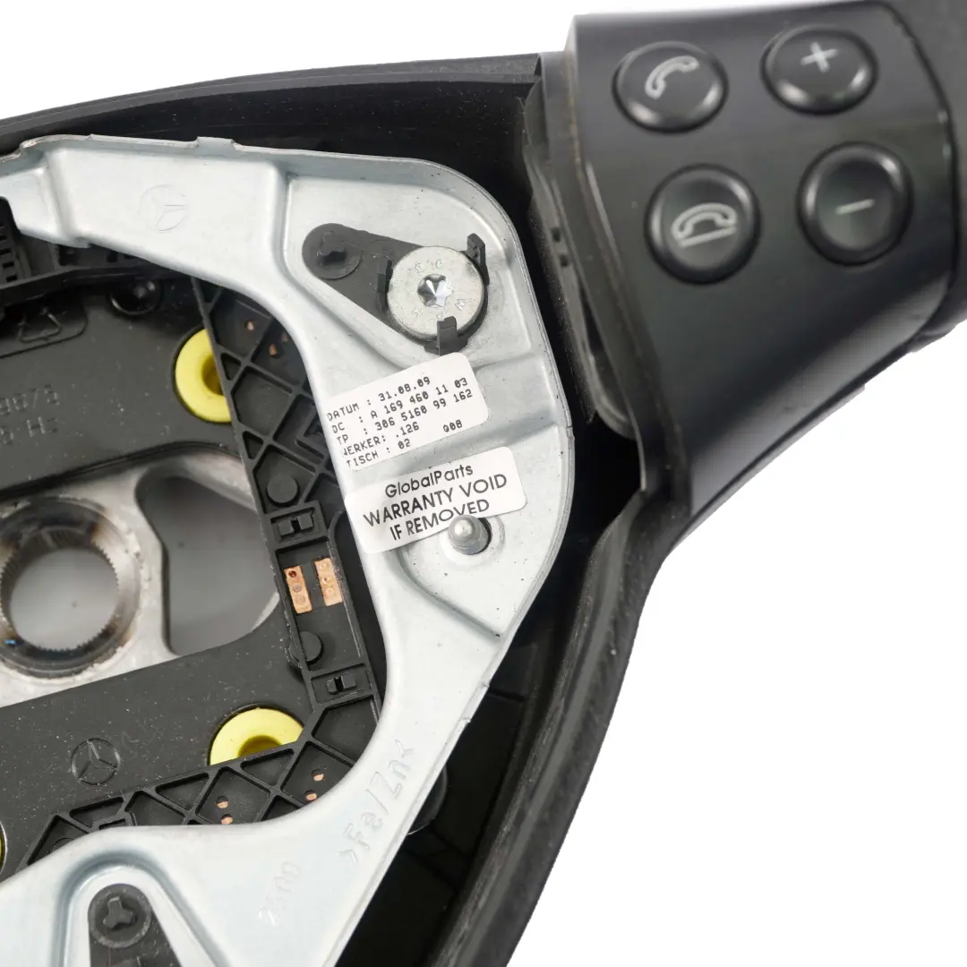 Mercedes-Benz Clase A NUEVO Cuero Negro con Hilos Negros para Volante W169 con número de pieza A1694601103 Volante W169 Mercedes-Benz Clase A NUEVO Cuero Negro con Hilos Negros - SKU A1694601103-1 - Número de pieza A1694601103