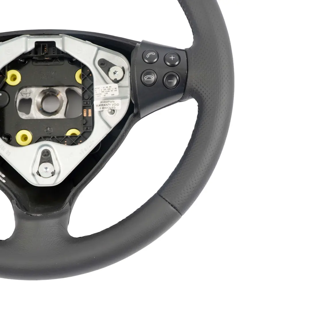 Volante W169 Mercedes-Benz Clase A NUEVO Cuero Negro con Hilos Negros - SKU A1694601103-1 - Número de pieza A1694601103