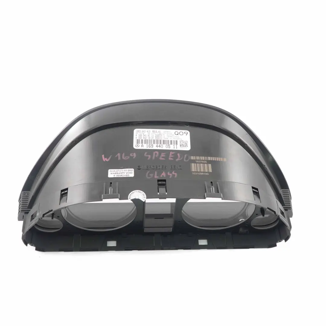 Mercedes W169 Couvercle Verre Tableau Bord Speedo Horloges Compteurs - SKU A1695400023 - Numéro de pièce A1695400023