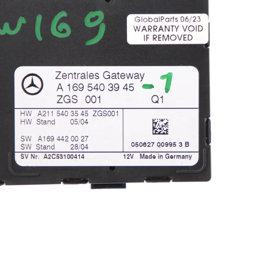 Modulo unità controllo gateway centrale per Mercedes W245 con numero di parte A1695403945 Mercedes W245 Modulo unità controllo gateway centrale - SKU A1695403945-1 - Numero di parte A1695403945