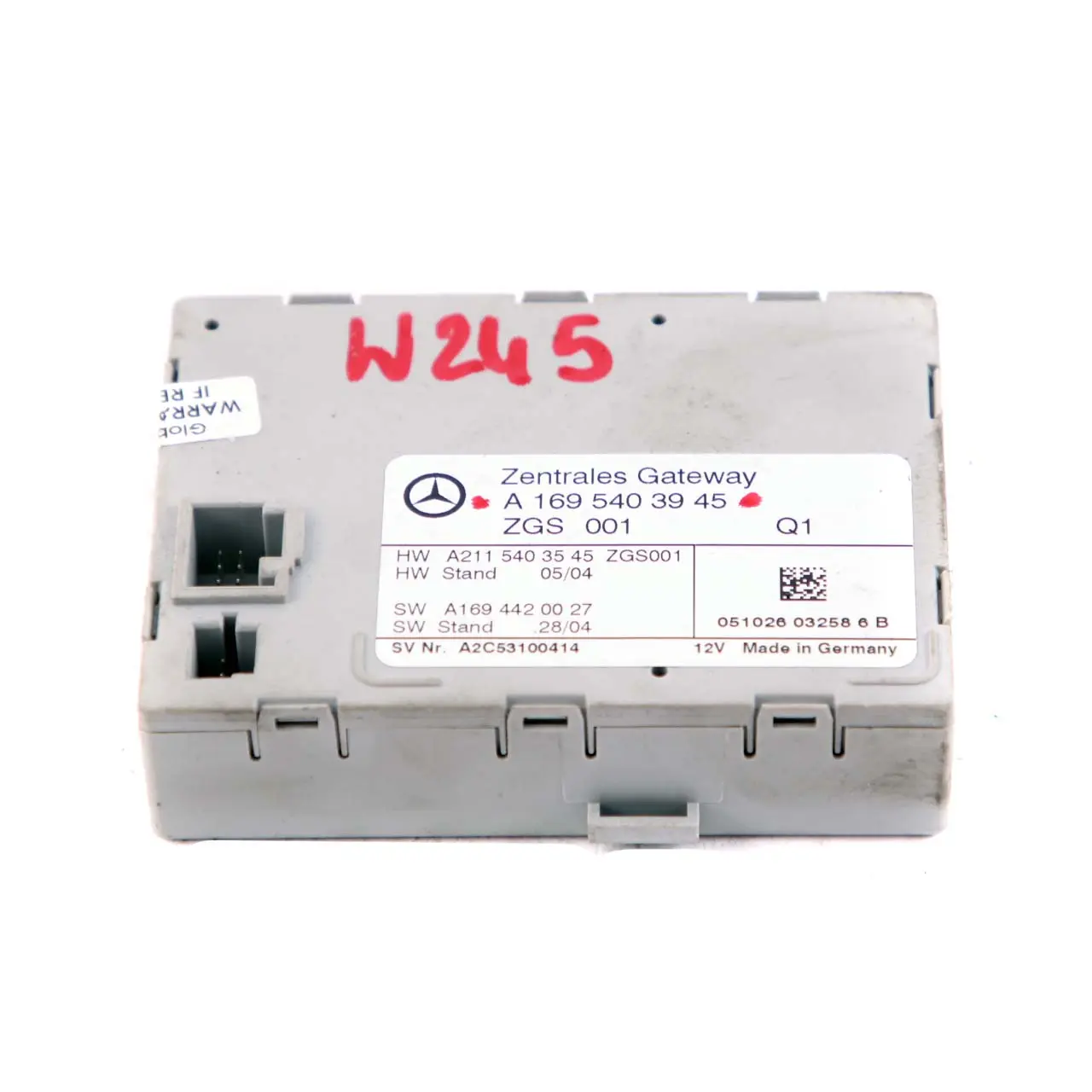 Mercedes W245 Module l'unité contrôle passerelle centrale ECU A1695403945
