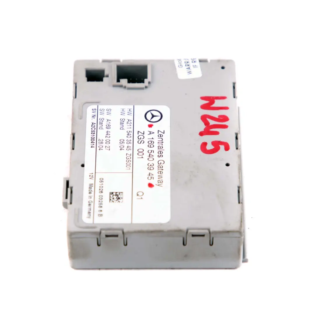 Modulo unità controllo gateway centrale ECU per Mercedes W245 con numero di parte A1695403945 Mercedes W245 Modulo unità controllo gateway centrale ECU - SKU A1695403945 - Numero di parte A1695403945