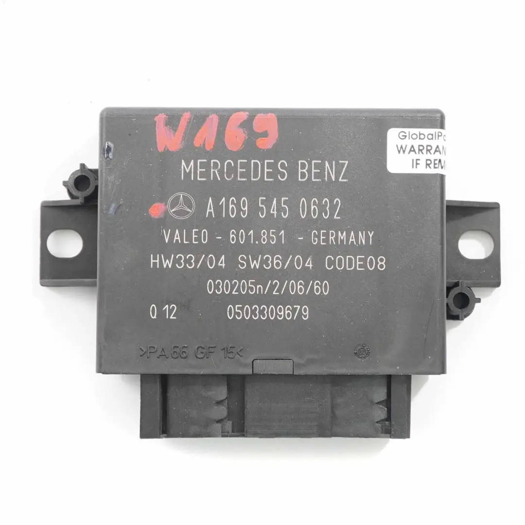 PDC Unidad Control Distancia Aparcamiento Módulo para Mercedes W169 con número de pieza A1695450632 Mercedes W169 PDC Unidad Control Distancia Aparcamiento Módulo - SKU A1695450632 - Número de pieza A1695450632