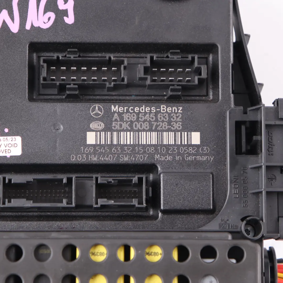  Unidad de control Mercedes W169 W245 SAM Módulo Relé Caja de fusibles - SKU A1695456332 - Número de pieza A1695456332