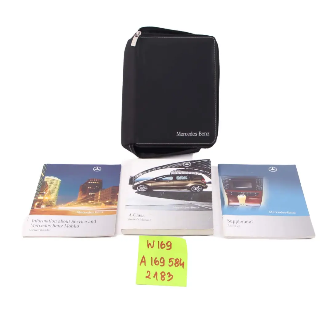 Service Booklet Book Set Pouch Case Wallet to Mercedes A-Class W169 with Part number A1695842183 Mercedes A-Class W169 Service Booklet Book Set Pouch Case Wallet - SKU A1695842183 - Part number A1695842183