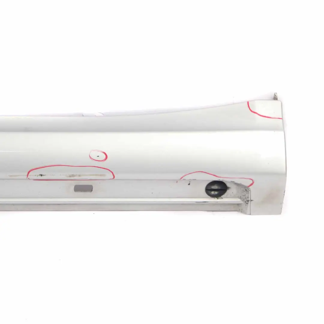 Side Skirt Door Sill Cover Left N/S Polar Silver - 761 to Mercedes W169 Coupe with Part number A1696111108 Mercedes W169 Coupe Side Skirt Door Sill Cover Left N/S Polar Silver - 761 - SKU A1696111108-PLS - Part number A1696111108