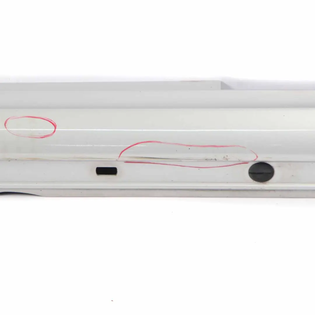 Side Skirt Door Sill Cover Left N/S Polar Silver - 761 to Mercedes W169 Coupe with Part number A1696111108 Mercedes W169 Coupe Side Skirt Door Sill Cover Left N/S Polar Silver - 761 - SKU A1696111108-PLS - Part number A1696111108