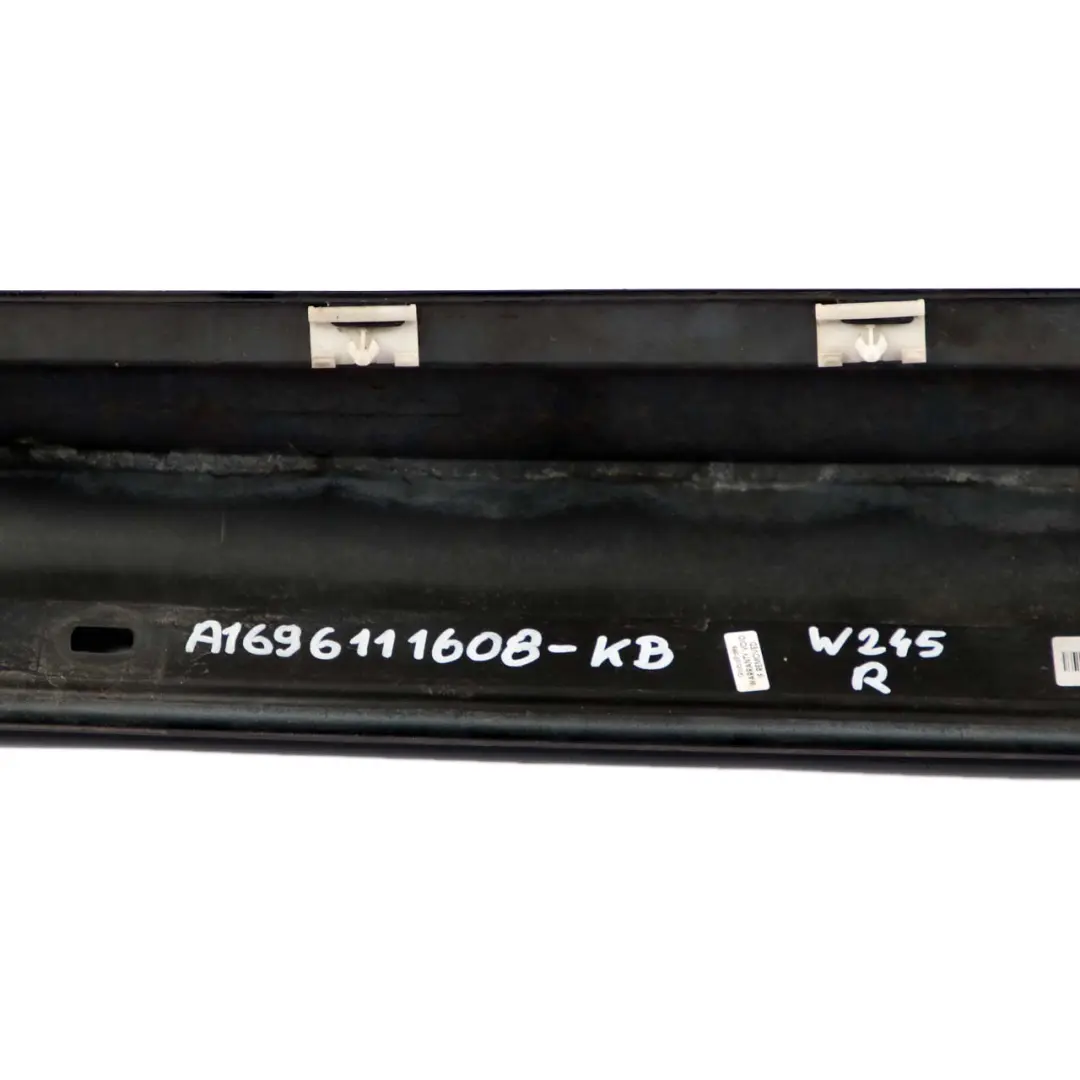 Mercedes-Benz B W245 Door Sill Side Cover Skirt Right O/S Kosmos Black - 191 to with Part number A1696111608 Mercedes-Benz B W245 Door Sill Side Cover Skirt Right O/S Kosmos Black - 191 - SKU A1696111608-KB - Part number A1696111608