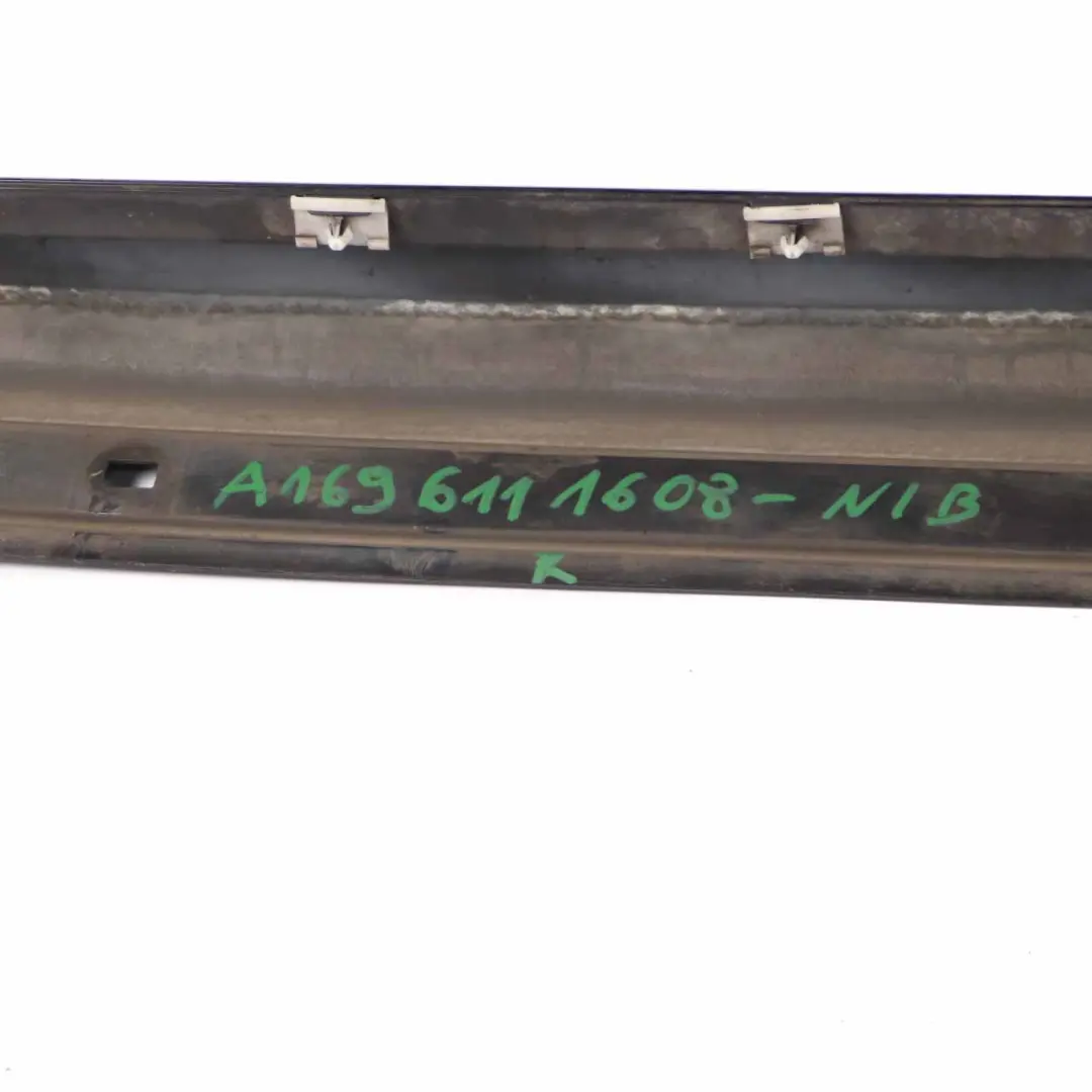 Side Skirt Door Sill Cover Right O/S Night Black Metallic - 696 to Mercedes W245 with Part number A1696111608 Mercedes W245 Side Skirt Door Sill Cover Right O/S Night Black Metallic - 696 - SKU A1696111608-NIB - Part number A1696111608