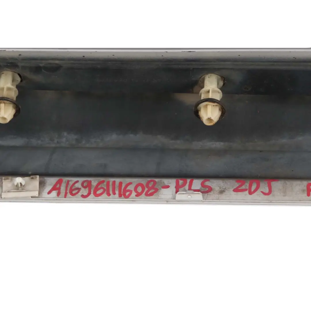 Door Sill Side Cover Skirt Right O/S Polar Silver Metallic - 761 to Mercedes W245 with Part number A1696111608 Mercedes W245 Door Sill Side Cover Skirt Right O/S Polar Silver Metallic - 761 - SKU A1696111608-PS - Part number A1696111608
