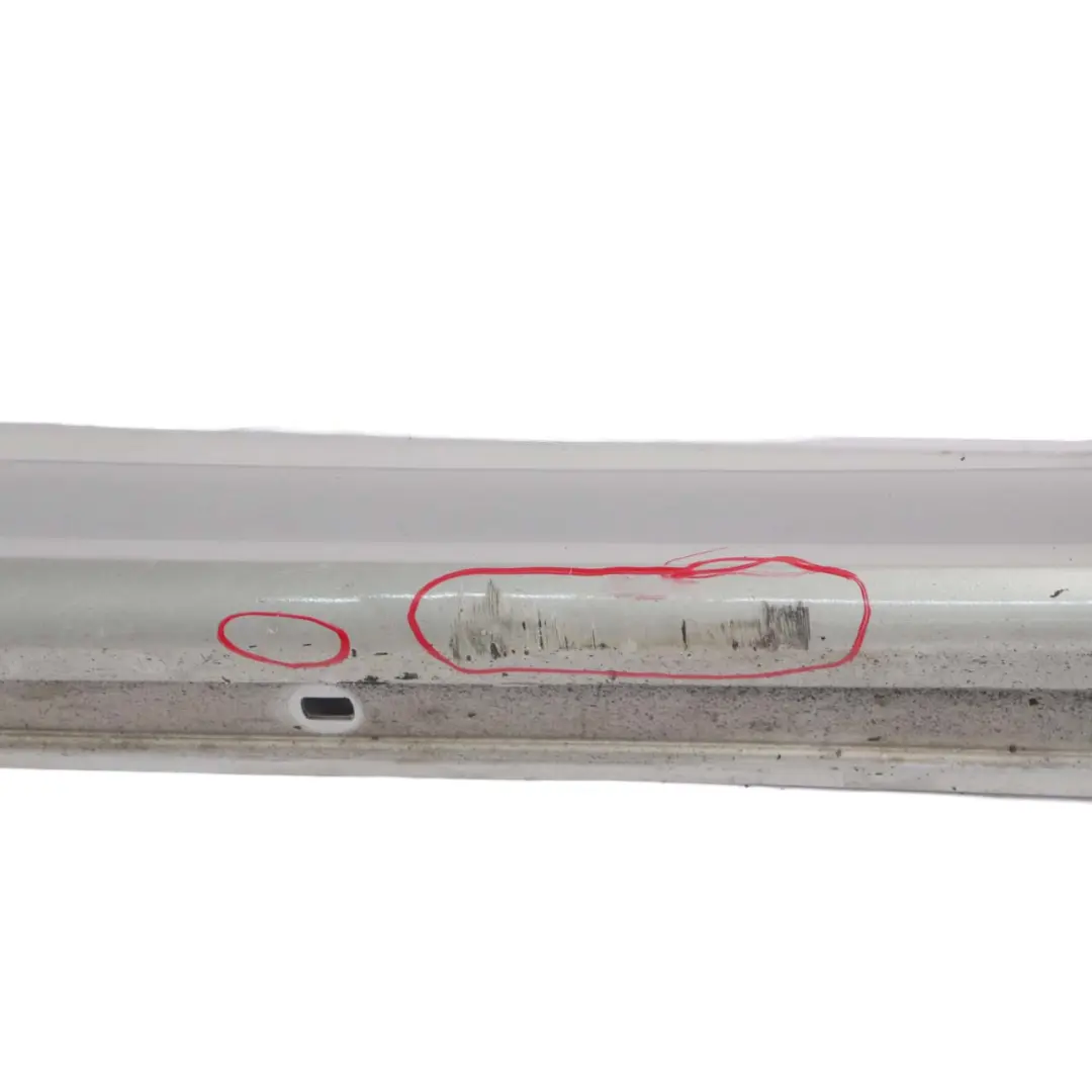 Door Sill Side Cover Skirt Right O/S Polar Silver Metallic - 761 to Mercedes W245 with Part number A1696111608 Mercedes W245 Door Sill Side Cover Skirt Right O/S Polar Silver Metallic - 761 - SKU A1696111608-PS - Part number A1696111608