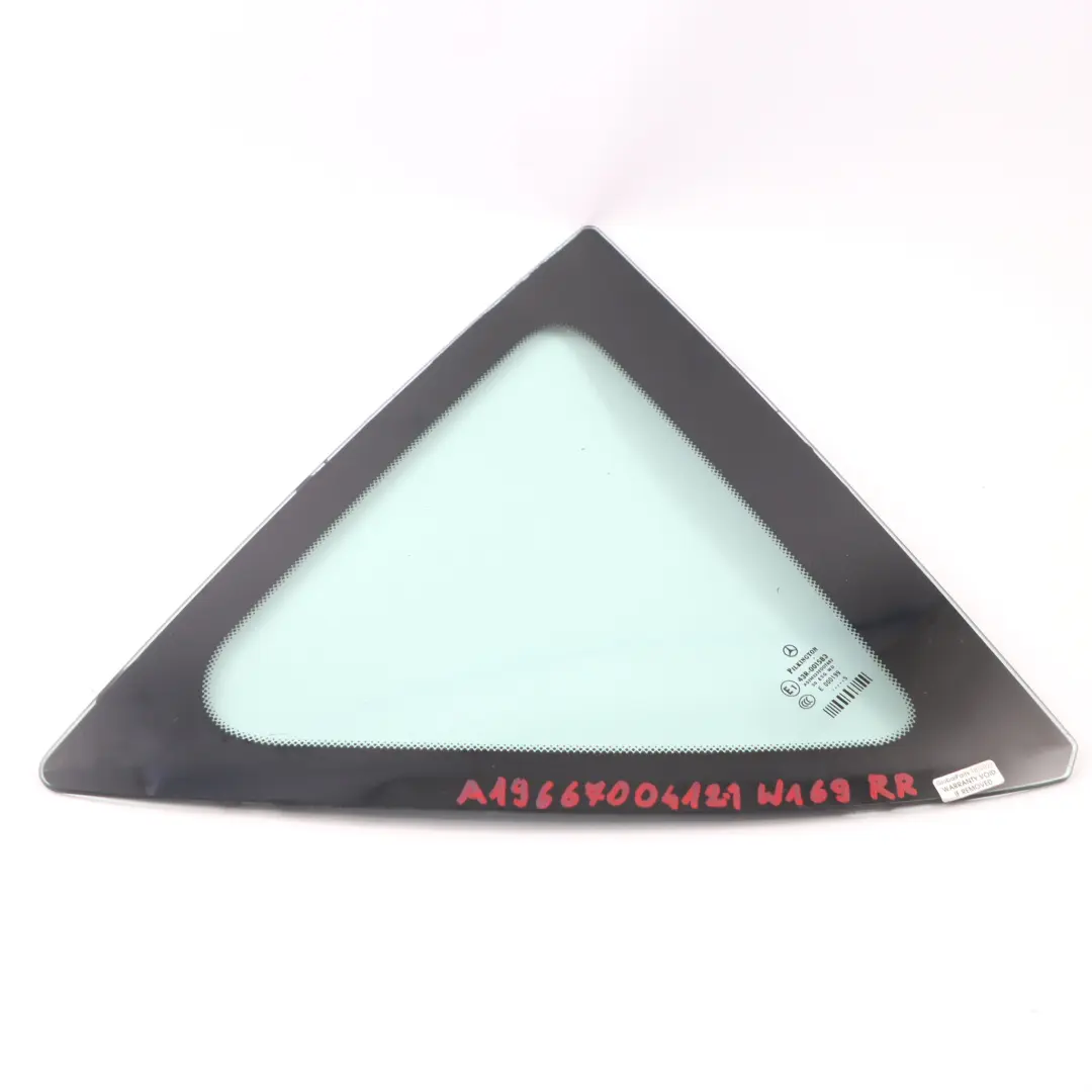 Window Glass Quarter Fixed Glazing Right O/S AS2 to Mercedes W169 Rear with Part number A1696700412 Mercedes W169 Rear Window Glass Quarter Fixed Glazing Right O/S AS2 - SKU A1696700412-1 - Part number A1696700412
