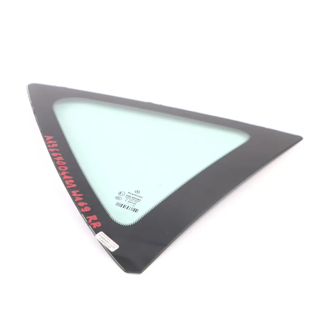 Window Glass Quarter Fixed Glazing Right O/S AS2 to Mercedes W169 Rear with Part number A1696700412 Mercedes W169 Rear Window Glass Quarter Fixed Glazing Right O/S AS2 - SKU A1696700412-1 - Part number A1696700412