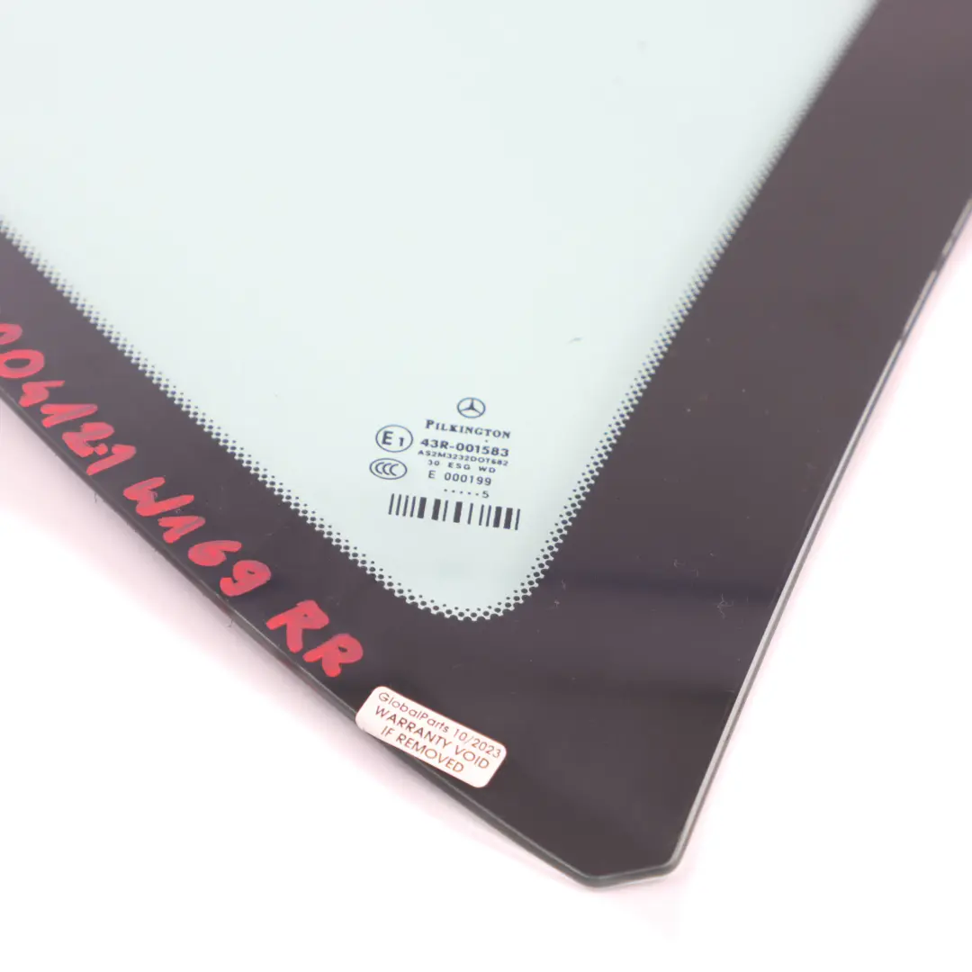 Window Glass Quarter Fixed Glazing Right O/S AS2 to Mercedes W169 Rear with Part number A1696700412 Mercedes W169 Rear Window Glass Quarter Fixed Glazing Right O/S AS2 - SKU A1696700412-1 - Part number A1696700412