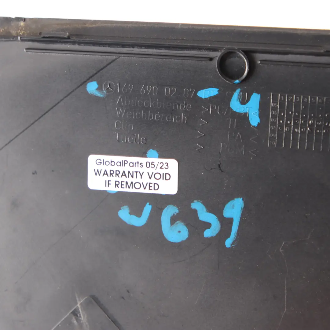 Mercedes W169 Embellecedor Tapa Superior Panel Derecho Elegance - SKU A1696900287-4 - Número de pieza A1696900287
