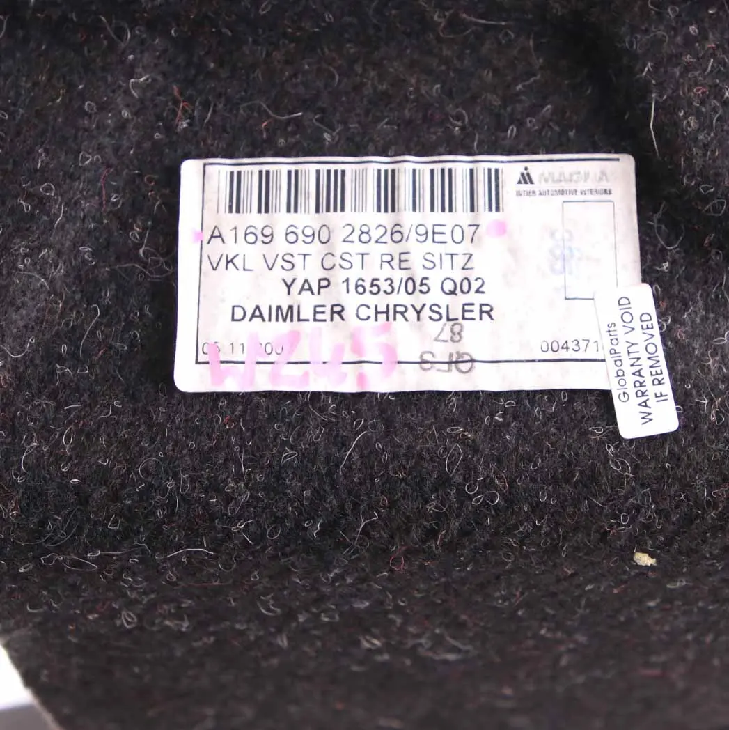 Mercedes W245 Maletero Portaequipajes Lateral Derecho - SKU A1696902826 - Número de pieza A1696902826
