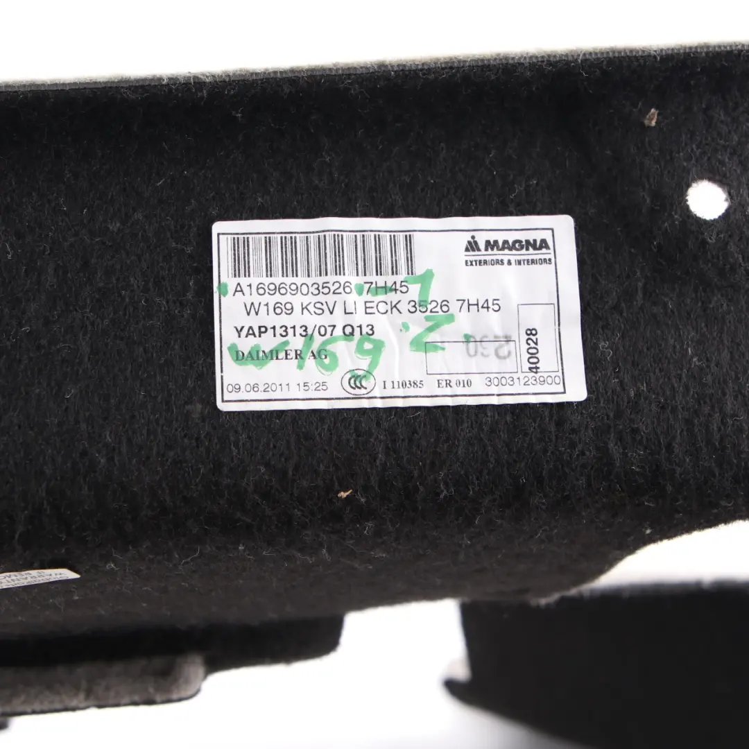 Boot Trunk Panel Left N/S Side Trim Cover Grey to Mercedes W169 with Part number A1696903526 Mercedes W169 Boot Trunk Panel Left N/S Side Trim Cover Grey - SKU A1696903526-1 - Part number A1696903526