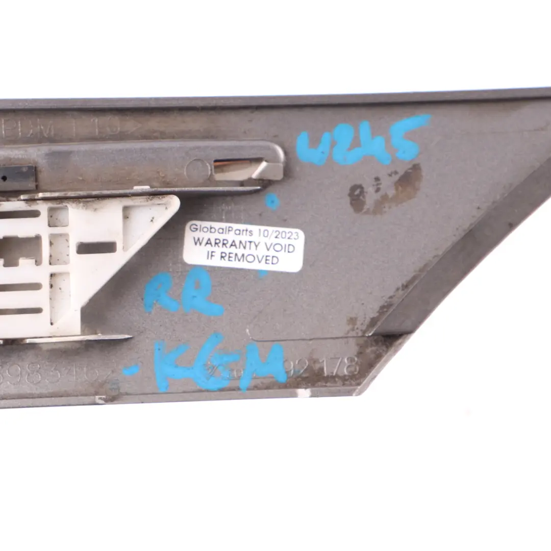 Protective Strip Right Rear O/S Fender Comet Grey 748 A1696983462 to Mercedes W245 with Part number A1696904262 Mercedes W245 Protective Strip Right Rear O/S Fender Comet Grey 748 A1696983462 - SKU A1696904262-KMG - Part number A1696904262