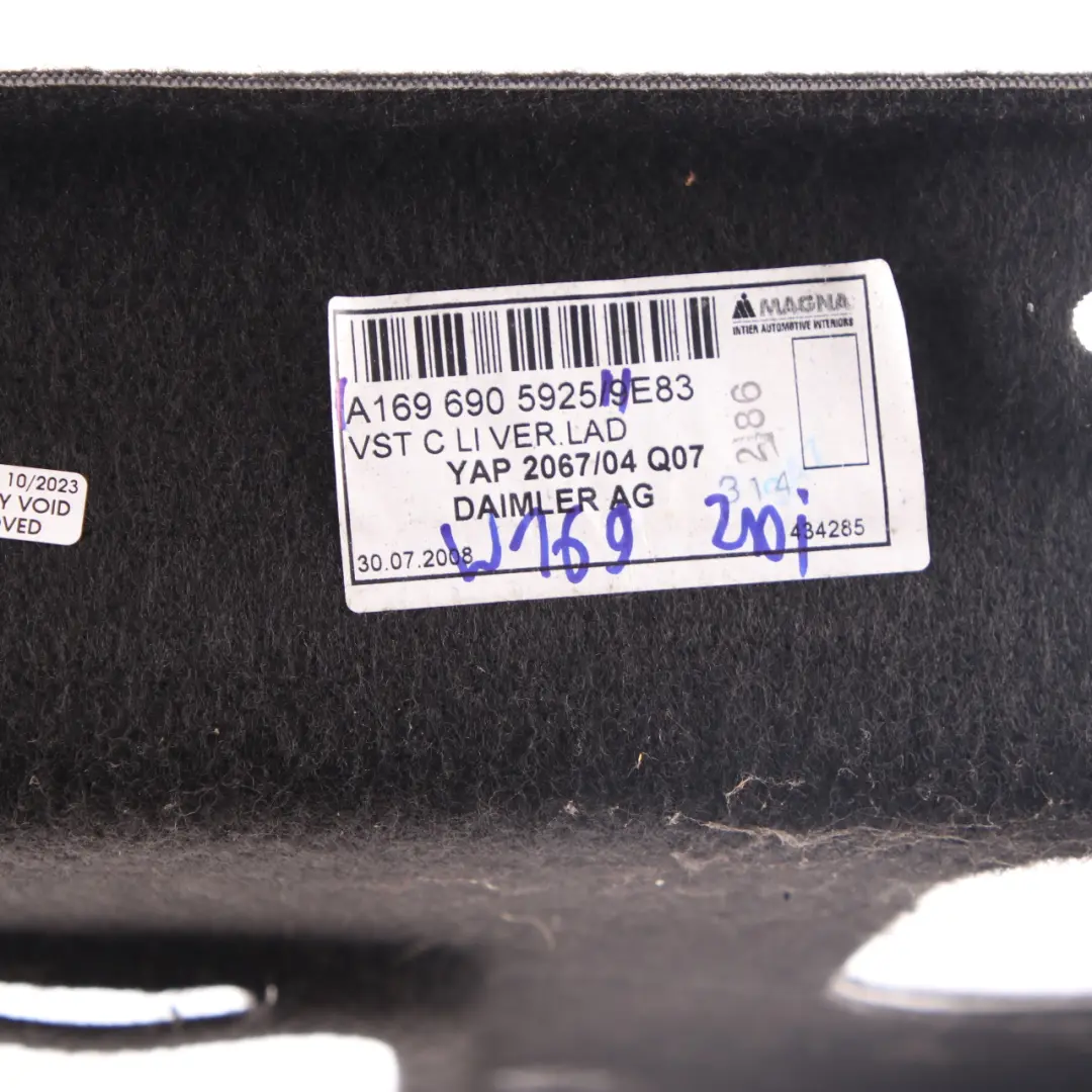 Boot Trunk Side Lateral Trim Panel Left N/S Flap to Mercedes W169 with Part number A1696905925 Mercedes W169 Boot Trunk Side Lateral Trim Panel Left N/S Flap - SKU A1696905925 - Part number A1696905925