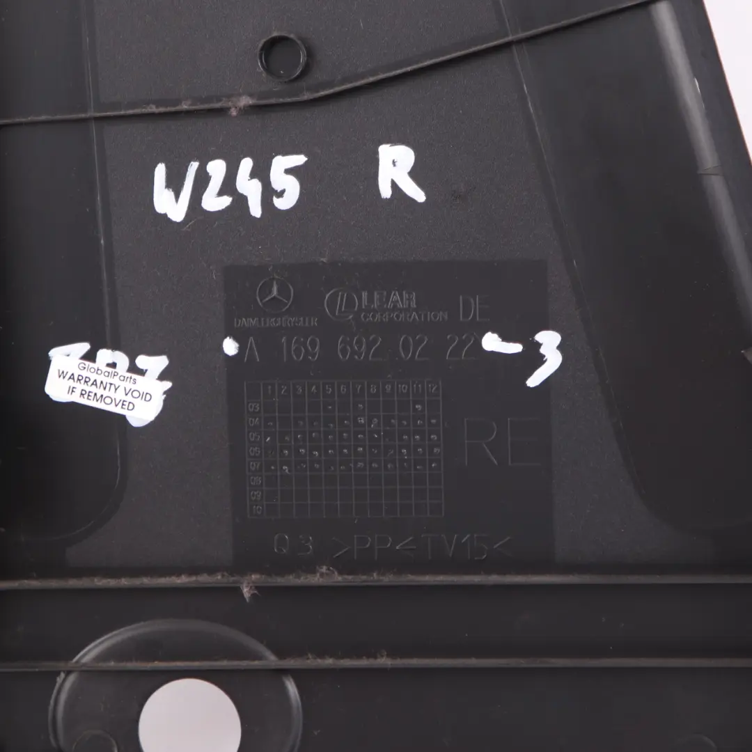  Verkleidung Mercedes W169 W245 Abdeckung Säule Säule Rechts Schwarz - SKU A1696920222-3 - Teilenummer A1696920222