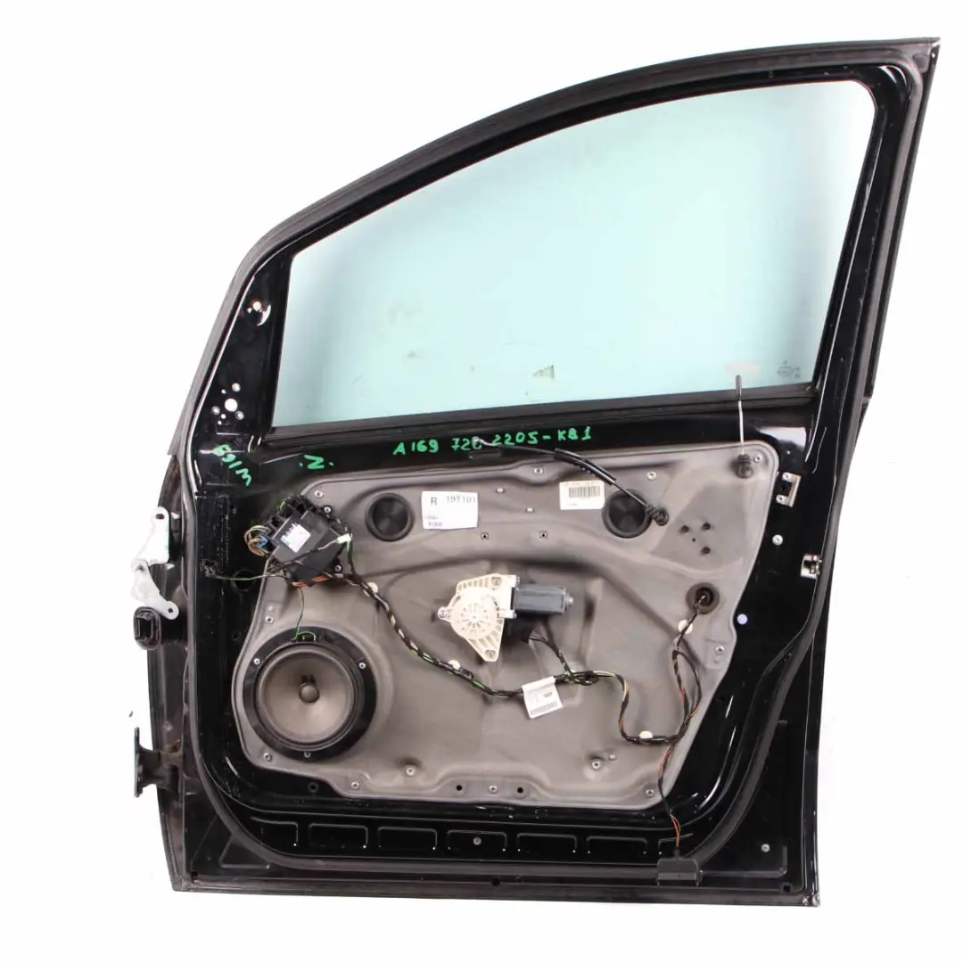 Door Front Right O/S Kosmos Cosmic Black Metallic - 191 to Mercedes W169 with Part number A1697202205 Mercedes W169 Door Front Right O/S Kosmos Cosmic Black Metallic - 191 - SKU A1697202205-KB1 - Part number A1697202205
