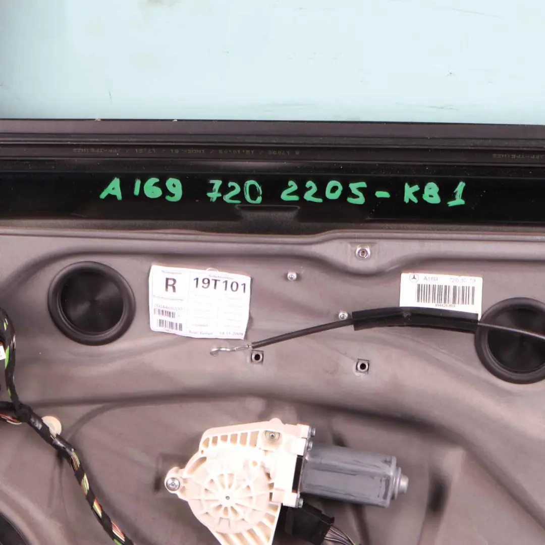 Door Front Right O/S Kosmos Cosmic Black Metallic - 191 to Mercedes W169 with Part number A1697202205 Mercedes W169 Door Front Right O/S Kosmos Cosmic Black Metallic - 191 - SKU A1697202205-KB1 - Part number A1697202205