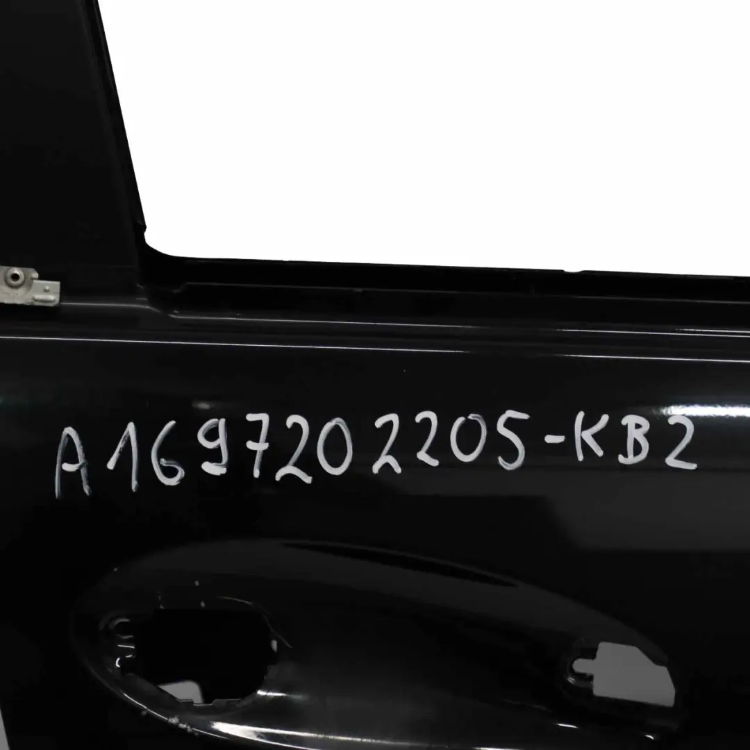Door Front Right O/S Kosmos Cosmic Black Metallic - 191 to Mercedes W169 with Part number A1697202205 Mercedes W169 Door Front Right O/S Kosmos Cosmic Black Metallic - 191 - SKU A1697202205-KB2 - Part number A1697202205
