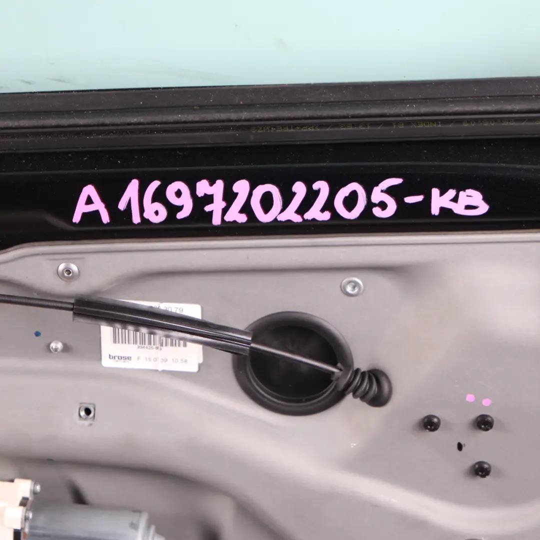 Door Front Right O/S Kosmos Cosmic Black Metallic - 191 to Mercedes W169 with Part number A1697202205 Mercedes W169 Door Front Right O/S Kosmos Cosmic Black Metallic - 191 - SKU A1697202205-KB - Part number A1697202205