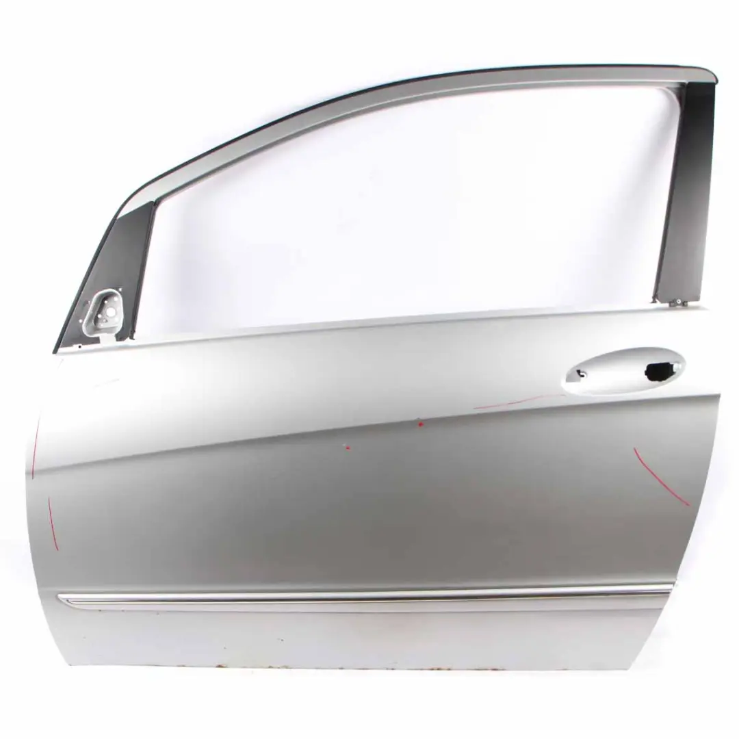 Door Front Left N/S Polar Silver Metallic - 761 to Mercedes W169 Coupe with Part number A1697202305 Mercedes W169 Coupe Door Front Left N/S Polar Silver Metallic - 761 - SKU A1697202305-PLS - Part number A1697202305