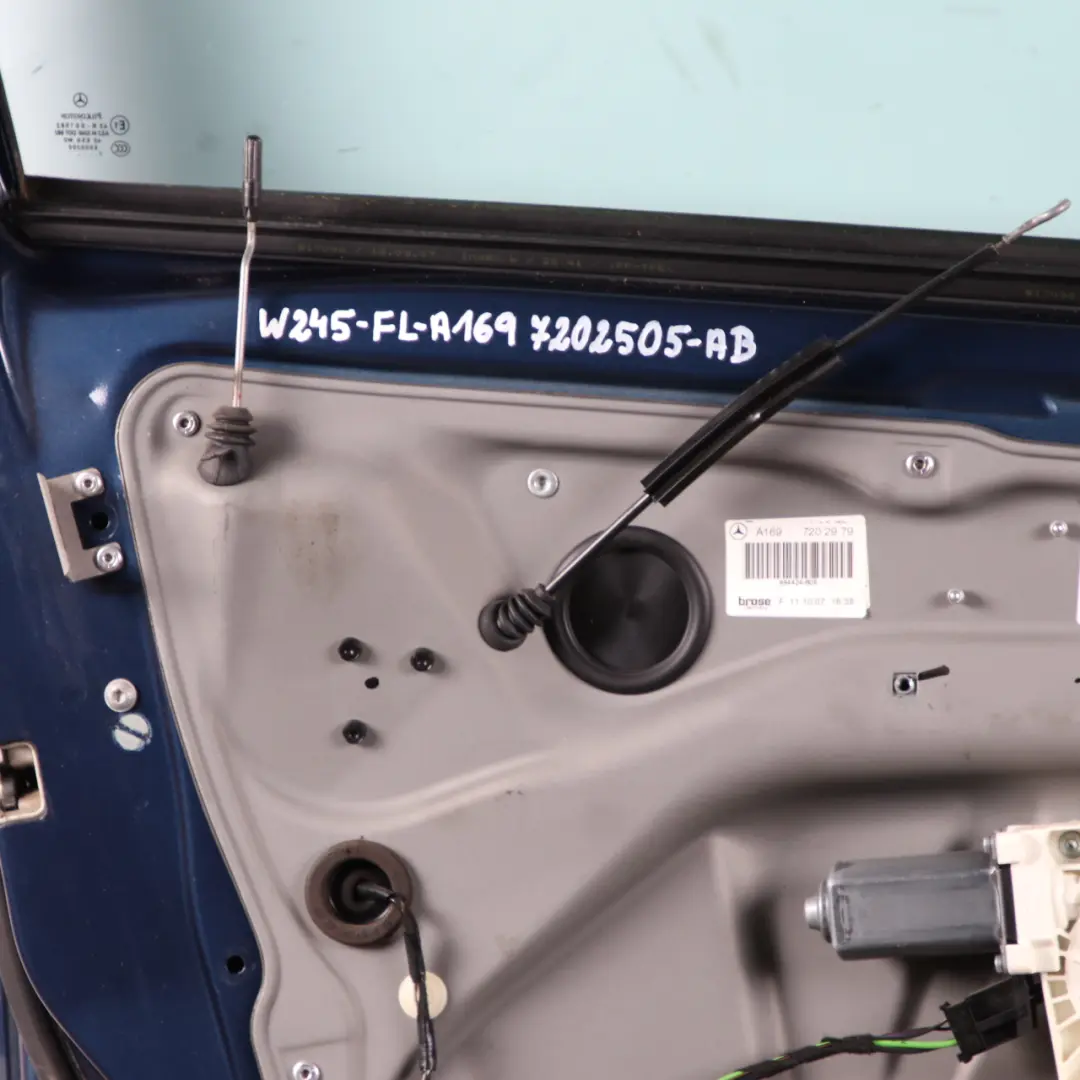 Door Front Left N/S Atoll Blau Blue Metallic - 375 to Mercedes W245 with Part number A1697202505 Mercedes W245 Door Front Left N/S Atoll Blau Blue Metallic - 375 - SKU A1697202505-AB - Part number A1697202505