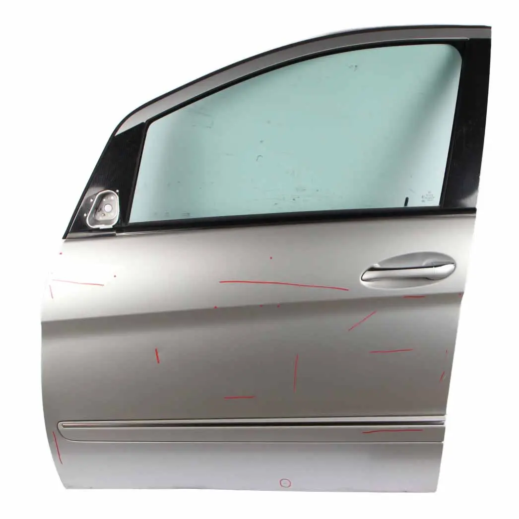 Door Front Left N/S Polar Silver Metallic - 761 to Mercedes W245 with Part number A1697202505 Mercedes W245 Door Front Left N/S Polar Silver Metallic - 761 - SKU A1697202505-PLS - Part number A1697202505